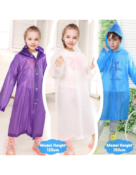 Poncho de Lluvia para Niños ANYOO Azul Impermeable 2 Paquete