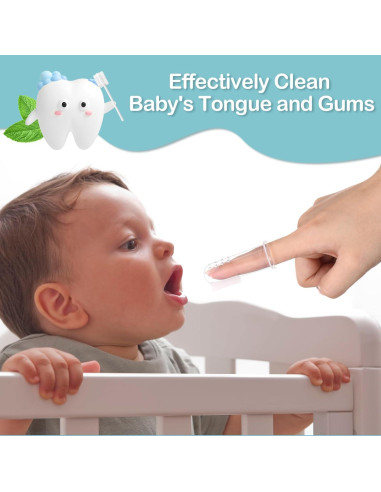 200 Piezas Limpiador de Lengua Bebé Singhoow con Cepillo Dedo