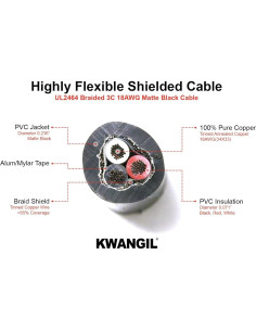 Cable Blindado 18AWG 3C KWANGIL 7.62m PVC Flexible 2