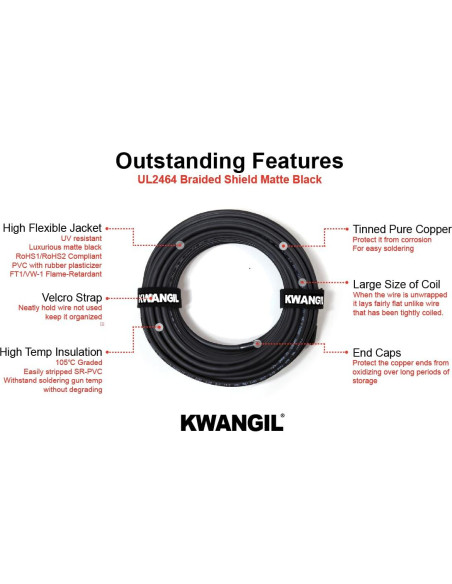 Cable Blindado 18AWG 3C KWANGIL 7.62m PVC Flexible