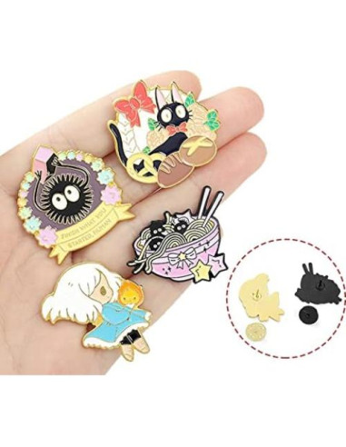 Conjunto de Pines de Esmalte Kawaii 4 Piezas Gato Rana