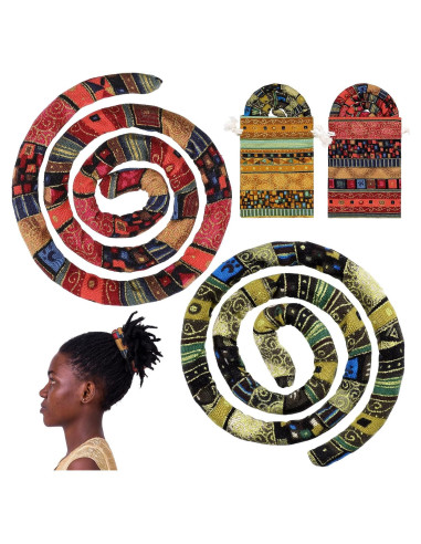 Corbatas de Cabello Espiral Hanaive 2 Pcs Patrón Chic