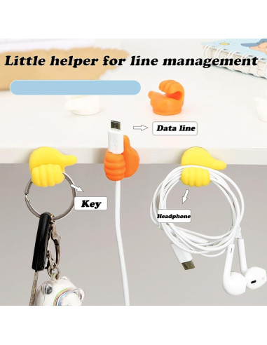 16 Ganchos Adhesivos de Silicona AELITOK para Cables y Llaves