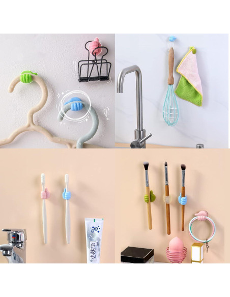 16 Ganchos Adhesivos de Silicona AELITOK para Cables y Llaves