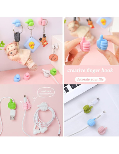 16 Ganchos Adhesivos de Silicona AELITOK para Cables y Llaves