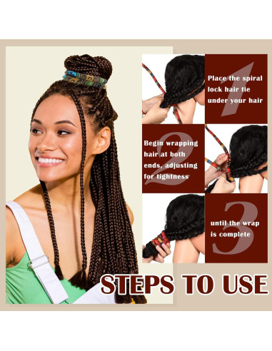 Corbatas de Cabello Espiral Hanaive 2 Pcs Patrón Chic