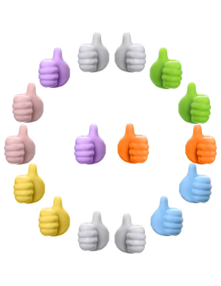 16 Ganchos Adhesivos de Silicona AELITOK para Cables y Llaves