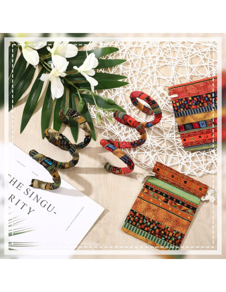 Corbatas de Cabello Espiral Hanaive 2 Pcs Patrón Chic