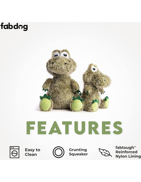 Juguete de Peluche para Perros Fabdog Cocodrilo Pequeño 29cm