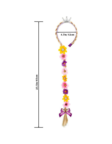 Peluca de Princesa Rapunzel para Niñas con Diadema y Tiara