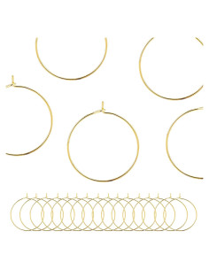 Anillos de Encanto para Copas de Vino BEADNOVA 120pcs Dorado 25mm