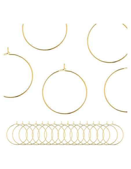 Anillos de Encanto para Copas de Vino BEADNOVA 120pcs Dorado 25mm