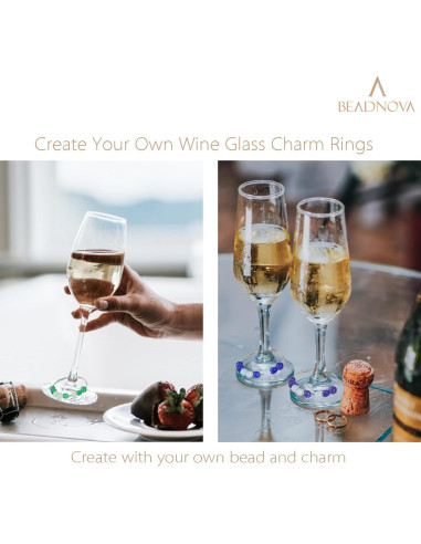 Anillos de Encanto para Copas de Vino BEADNOVA 120pcs Dorado 25mm