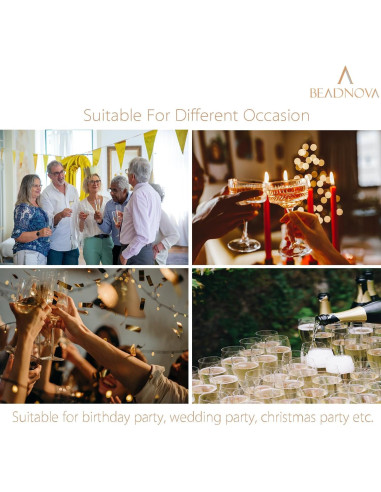 Anillos de Encanto para Copas de Vino BEADNOVA 120pcs Dorado 25mm