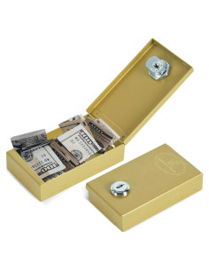 Caja Fuerte Portátil Meudid para Jugadores Dorada 0.23 kg