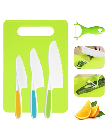 Juego de cuchillos para niños Melican 5 piezas seguro BPA