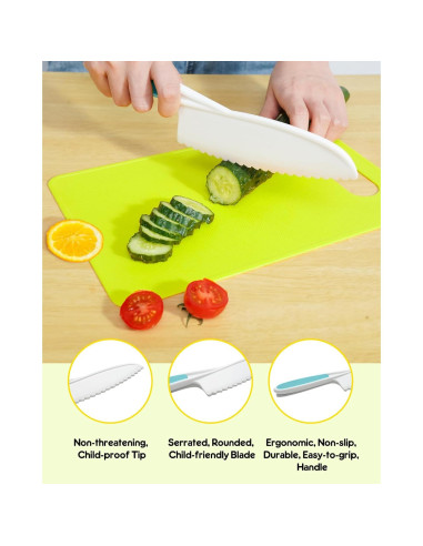 Juego de cuchillos para niños Melican 5 piezas seguro BPA