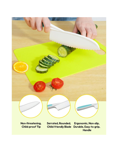 Juego de cuchillos para niños Melican 5 piezas seguro BPA