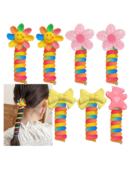 7 Bandas de Cabello de Alambre Telefónico Coloridas FULYA