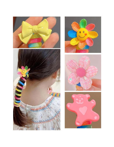 7 Bandas de Cabello de Alambre Telefónico Coloridas FULYA