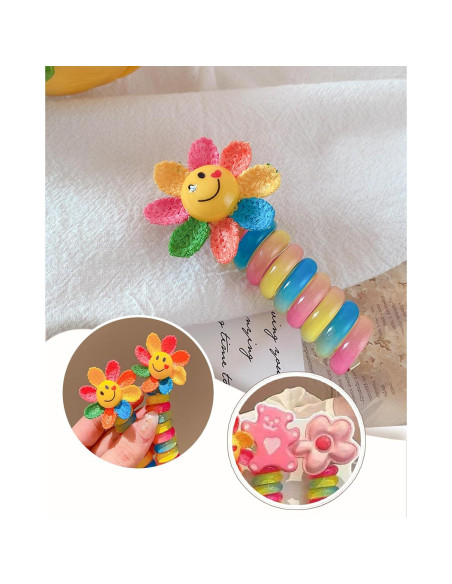 7 Bandas de Cabello de Alambre Telefónico Coloridas FULYA