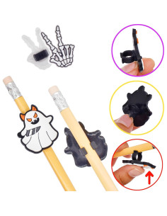 50 Adornos de Lápiz de Halloween Ibuclein - Fantasmas y Calabazas 2