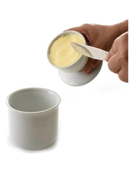 Conservador de Mantequilla Norpro de Porcelana Blanca 1 Barra