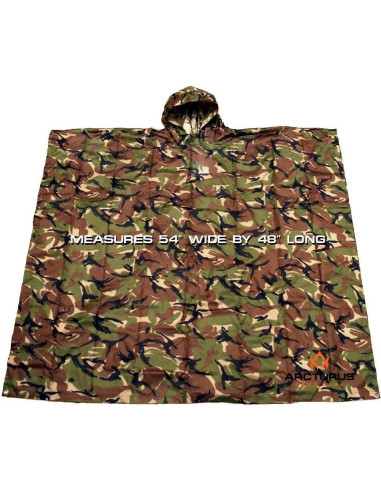 Poncho de Lluvia Arcturus Negro | Nylon Ripstop Impermeable | 137x122cm