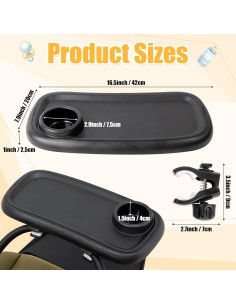 Bandeja para Snacks y Vaso GQIRIL 2 en 1 para Cochecito 2