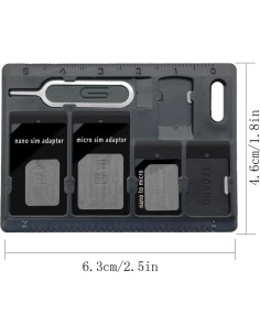 Soporte para Tarjetas SIM CKANDAY con Adaptadores y Pin Negro 2