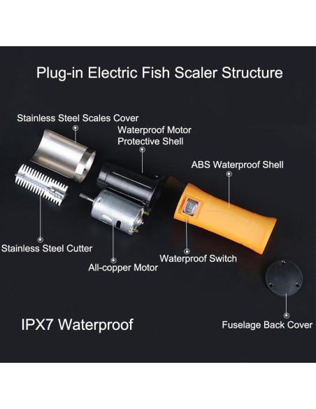 Removedor de Escamas de Pescado Eléctrico Speder 72W Impermeable