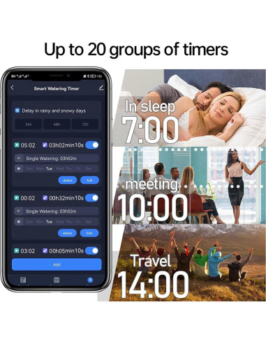 Temporizador de Riego Inteligente GIEX ZIGBEE con Medidor de Flujo