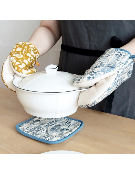 Juego de Manoplas de Horno Genérico 3 Piezas Algodón Lino