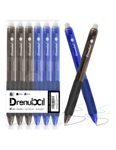 Set de Bolígrafos Borrables Drenubal 0.7mm - Azul y Negro
