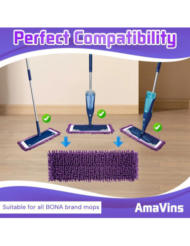 Paquete de 2 Almohadillas Microfibra Reutilizables Bona 46 cm