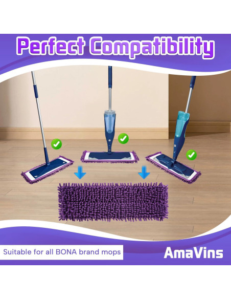 Paquete de 2 Almohadillas Microfibra Reutilizables Bona 46 cm