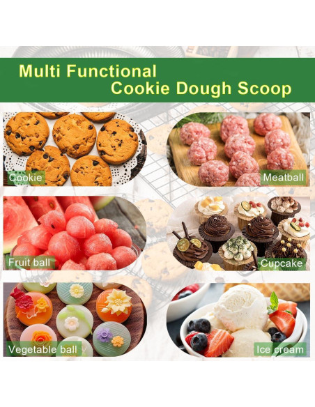 Juego de cucharas para galletas Anoulaou 3 piezas acero inoxidable