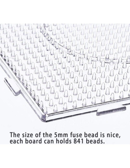 Tableros de Perlas Fuse Egosky 6Pcs 14.5x14.5cm Transparentes