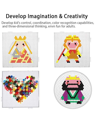 Tableros de Perlas Fuse Egosky 6Pcs 14.5x14.5cm Transparentes