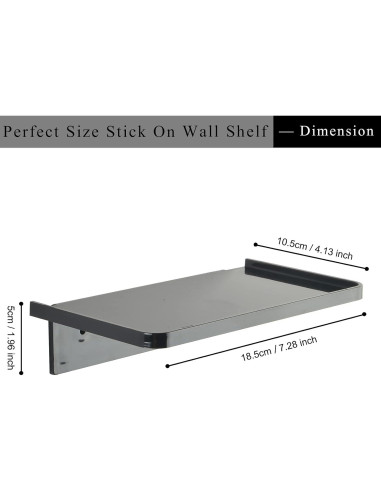 Estante de Pared Flotante JDYOOMI Negro 18.5x10.8cm Duradero