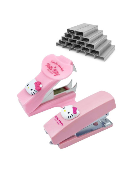 Set Grampadora Mini ADDY & PLUSY Rosa con 1000 Grampas