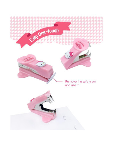 Set Grampadora Mini ADDY & PLUSY Rosa con 1000 Grampas