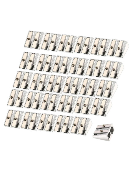 Sacapuntas Manual TecUnite 36 Piezas Aluminio Plata 2 Agujeros