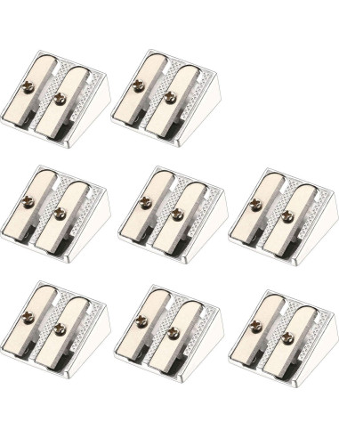 Sacapuntas Manual TecUnite 36 Piezas Aluminio Plata 2 Agujeros