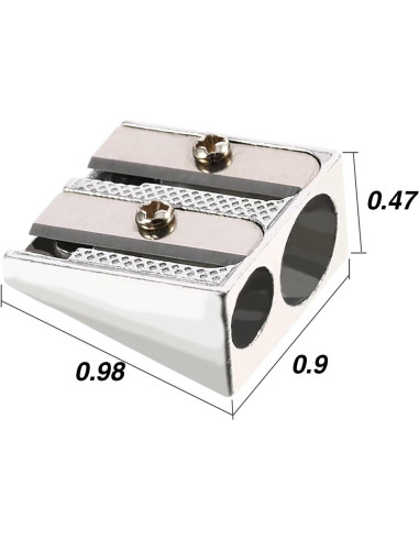 Sacapuntas Manual TecUnite 36 Piezas Aluminio Plata 2 Agujeros