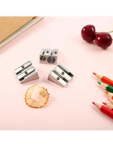 Sacapuntas Manual TecUnite 36 Piezas Aluminio Plata 2 Agujeros