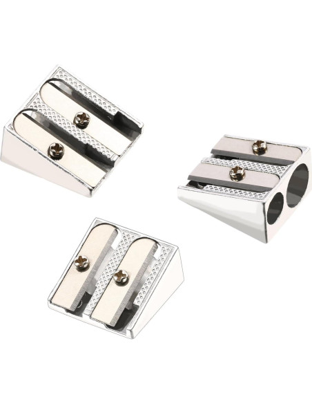 Sacapuntas Manual TecUnite 36 Piezas Aluminio Plata 2 Agujeros