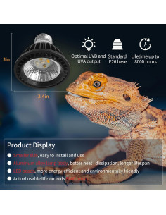 Bombilla UVB 10.0 3W Yimidool para Reptiles - 1 Paquete 2