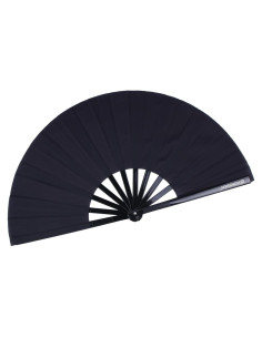 Abanico Plegable Grande HONSHEN 33 cm Negro Artesanal