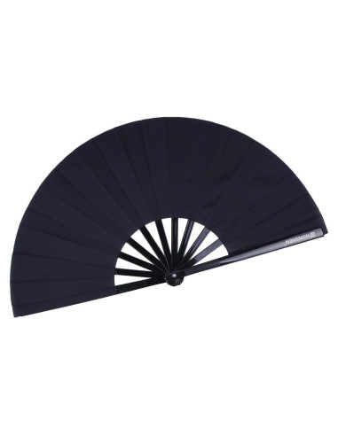 Abanico Plegable Grande HONSHEN 33 cm Negro Artesanal